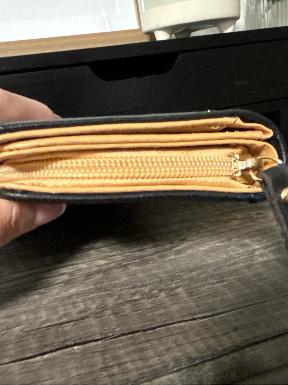 NWOT Black Wallet with Gold Leaf Cutouts - Picture 8 of 10